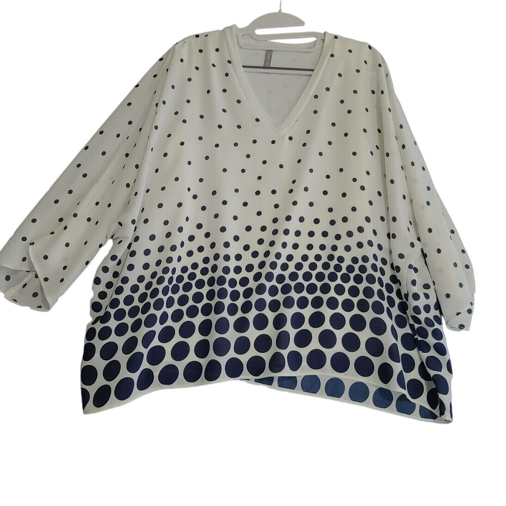 Last Tango Womens Blouse Multi-Color Size Large Polyester Blend Pullover Stretch